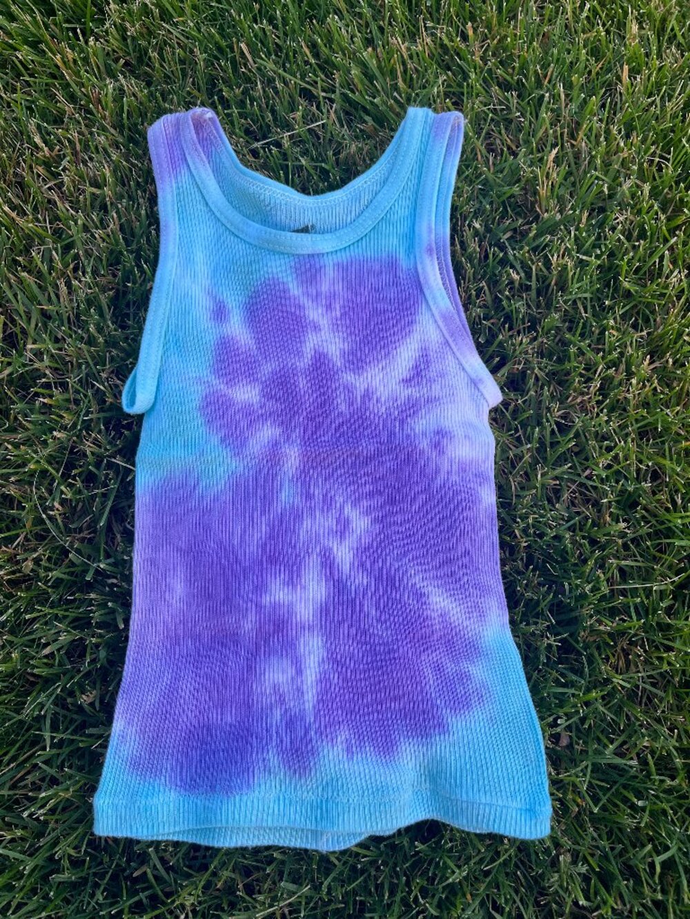 Toddler 2-3T Teal & Purple Spiral Tie-Dye Tank Top